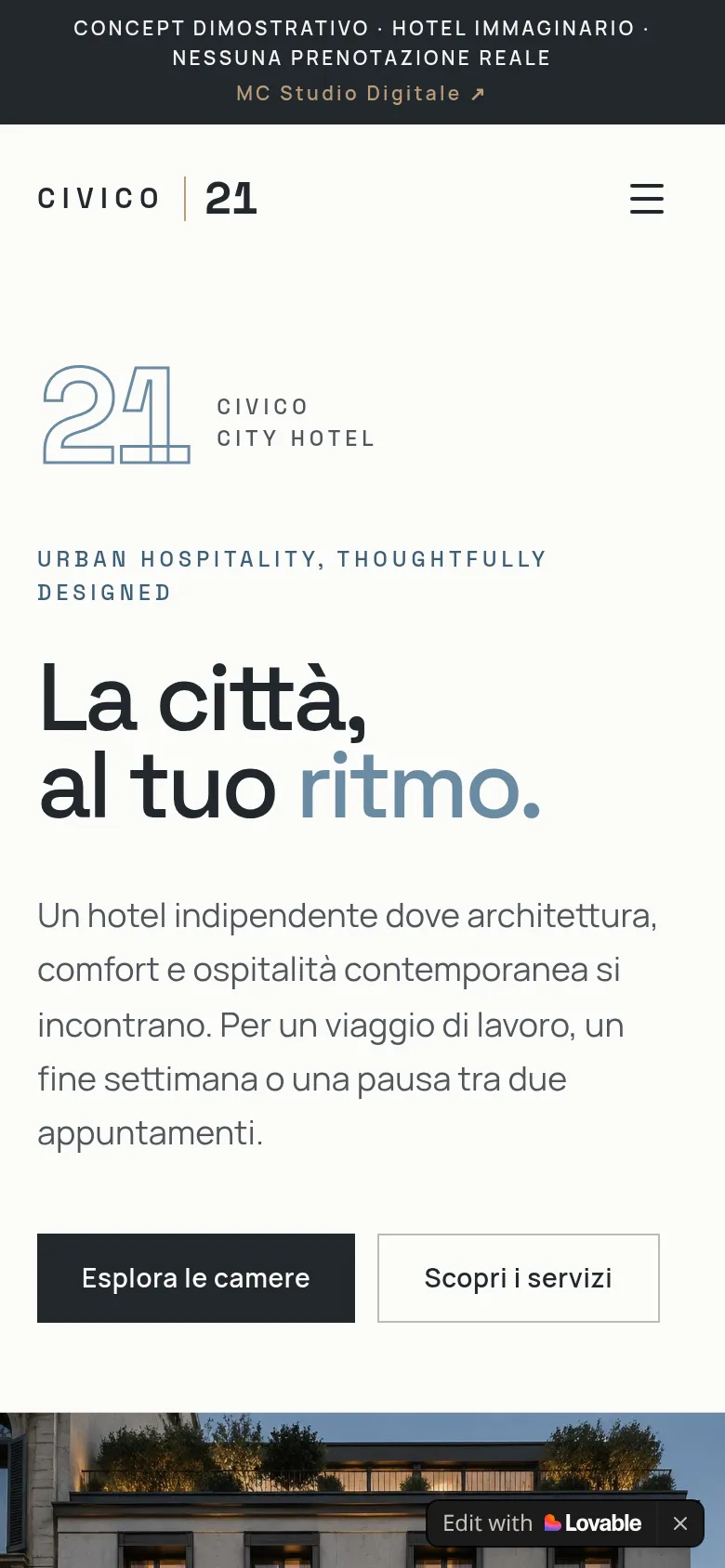 Civico 21 — schermata smartphone