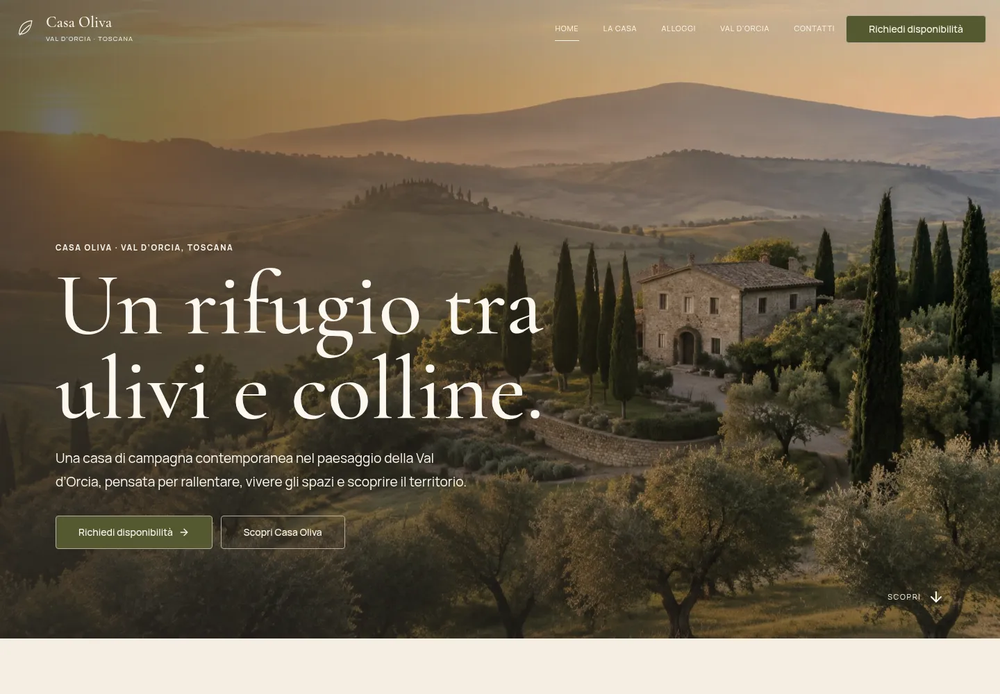 Casa Oliva — schermata desktop