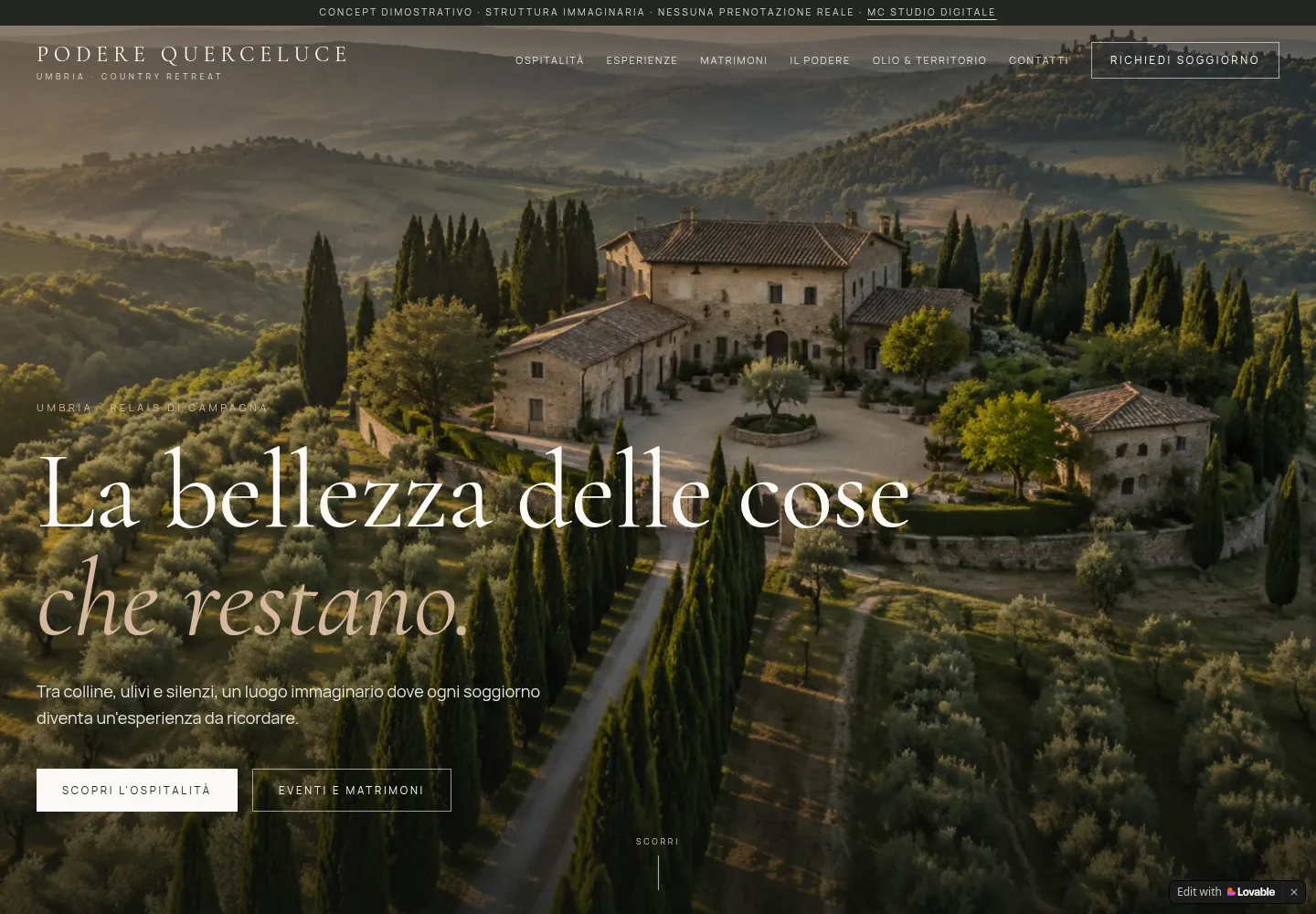 Podere Querceluce — schermata desktop