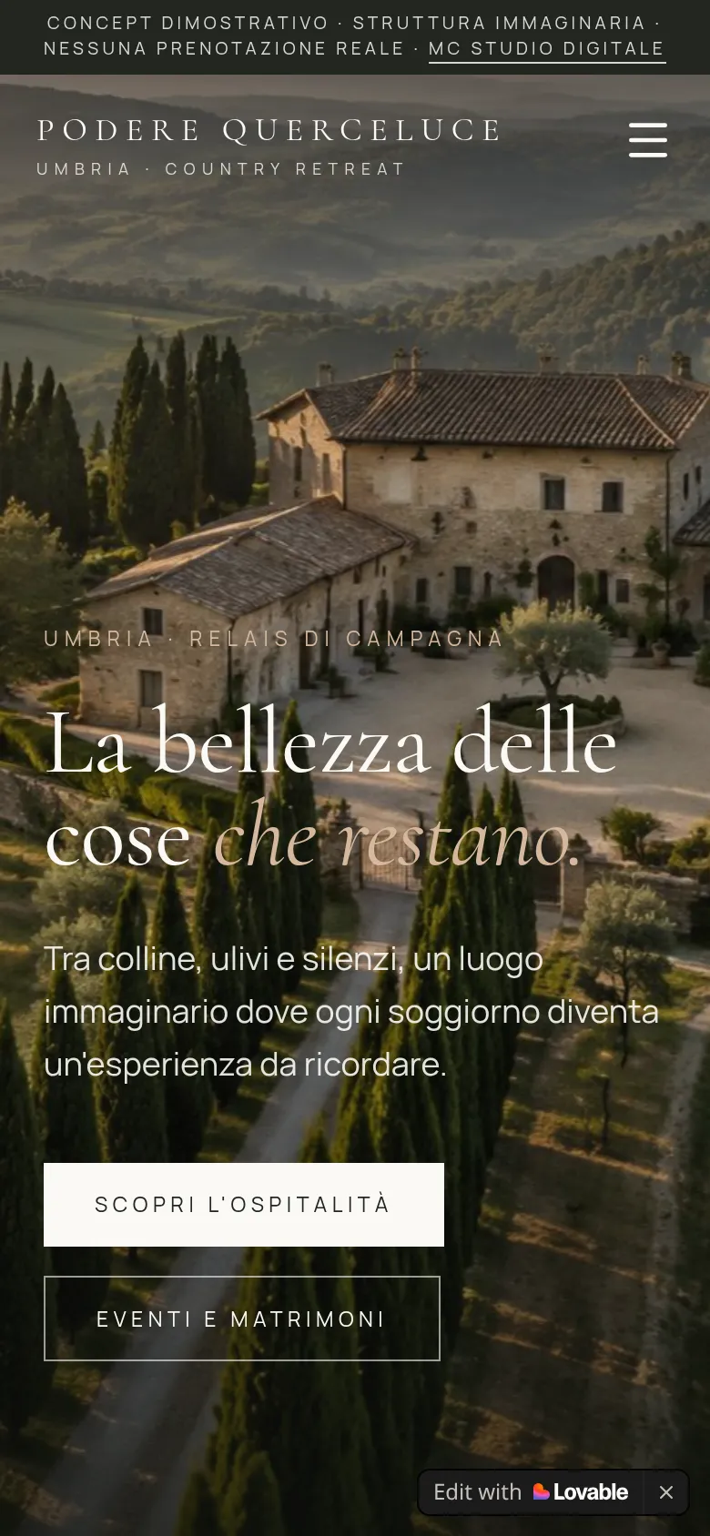 Podere Querceluce — schermata smartphone